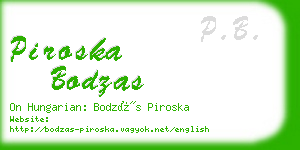 piroska bodzas business card